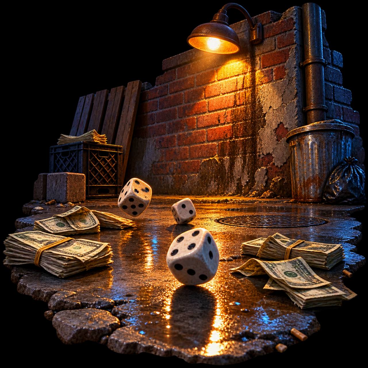 Dice and cash in the underground Cage Dice alley