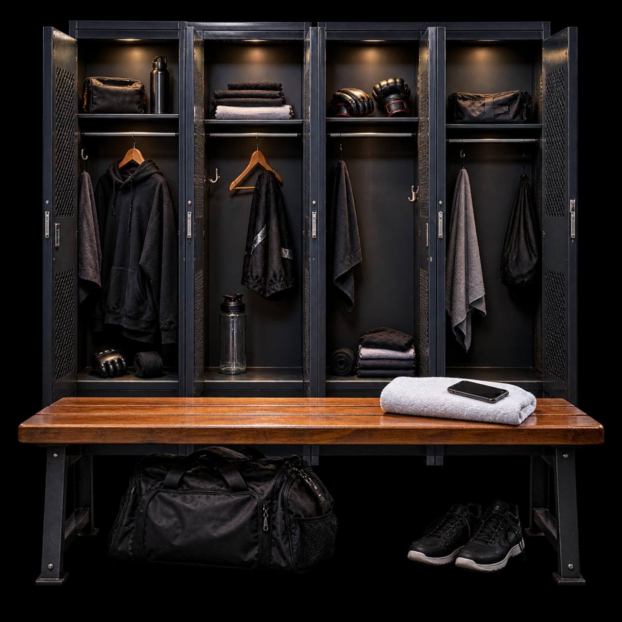 Fight-night locker room prepared for the fighter